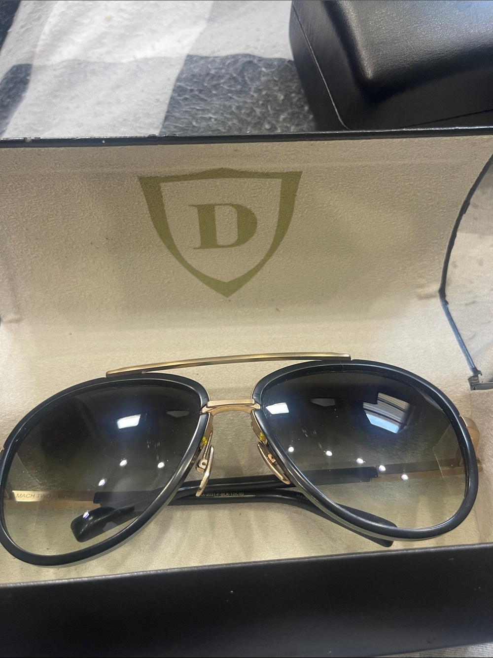Dita Men’s Black & Gold Pilot Sunglasses